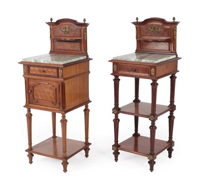 Lot 374 - A Matched Pair of French Mahogany and Ormolu Mounted Bedside Cabinets, late 19th century, each with