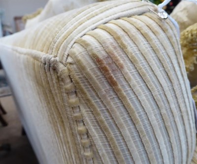 Lot 384 - A Parker & Farr Four Piece Suite, circa 2010, upholstered in cream and yellow corduroy-type fabric