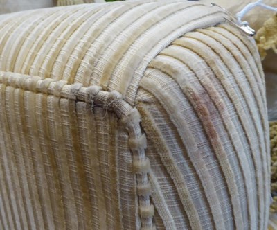 Lot 384 - A Parker & Farr Four Piece Suite, circa 2010, upholstered in cream and yellow corduroy-type fabric