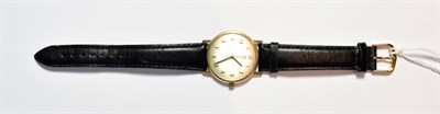 Lot 77 - A 9 carat gold centre seconds Omega wristwatch