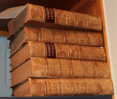 Lot 128 - Five leather bound volumes, Waverley Novels