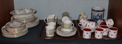Lot 131 - A Chinese export blue and white mug; two part coffee sets by Susie Cooper and Shelley; a part...