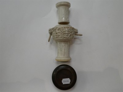 Lot 140 - A Chinese ivory vase; a Katar; an opium pipe; Indian metalwares; and a miners lamp (qty)