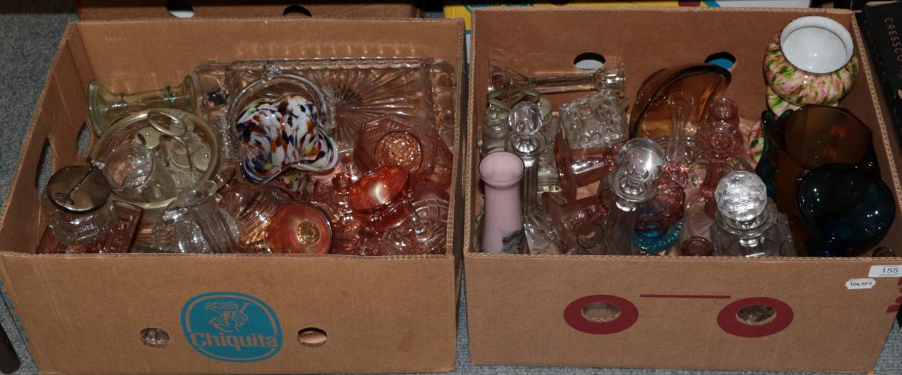 Lot 155 - A quantity of glass including 1930's dressing table glass etc (two boxes)