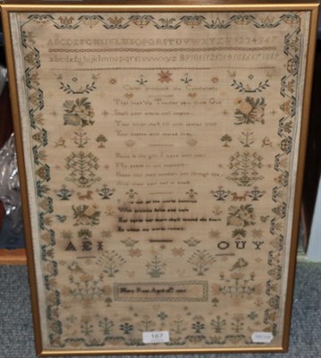 Lot 167 - A sampler by Mary Rees, dated April 18th 1839