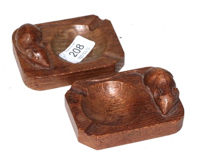 Lot 208 - A pair of Mouseman ashtrays