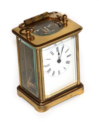 Lot 231 - A brass carriage timepiece