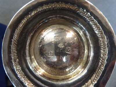 Lot 278 - A George III silver mug, unidentified makers mark J.S, London 1771, baluster and on spread...
