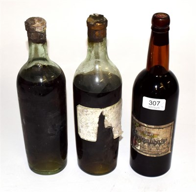 Lot 307 - Two bottles of Chateau d'Yquem (shrunk levels and poor corkages); and a bottle of South African...