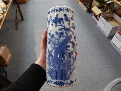 Lot 314 - A 19th century Japanese blue and white cylindrical vase; two Chinese export plates; a Pearlware...