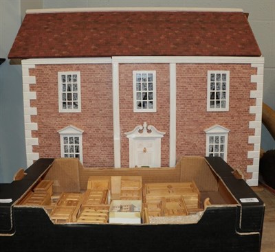 Lot 326 - A dolls house complete with various bedroom and kitchen furniture