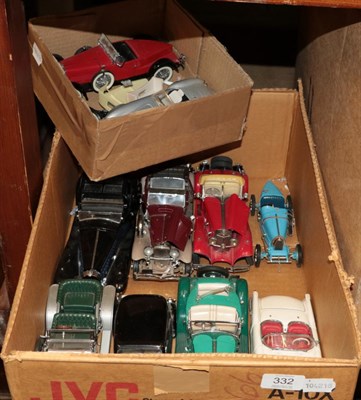 Lot 332 - Franklin Mint nine assorted model cars, including Bugatti type 35; Bugatti Royale; Rolls Royce...