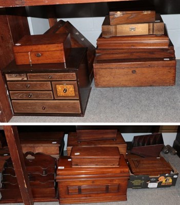 Lot 339 - A quantity of cased plated cutlery sets, correspondence boxes, writing slopes, etc