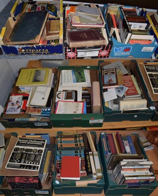 Lot 342 - A large collection of books including Richmond/Yorkshire local history, Folio Society, silver...