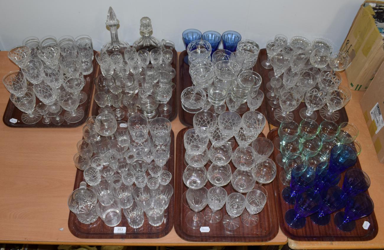 Lot 353 - A quantity of assorted drinking glasses and dishes (seven trays)