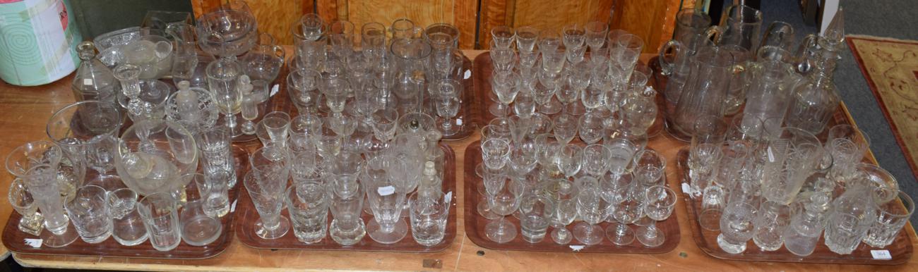 Lot 364 - A large quantity of 19th century and later glass consisting of small drinking glasses including...