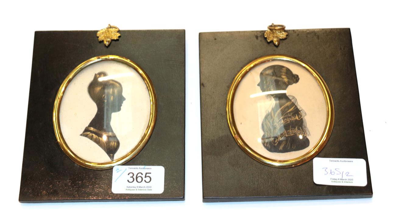 Lot 365 - Two early 19th century silhouette portraits of ladies, in period frames (2)