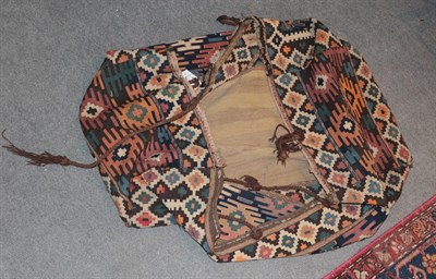 Lot 1241 - Shahsavan Kilim cradle bag, the panels with geometric tribal designs, 90cm by 49cm