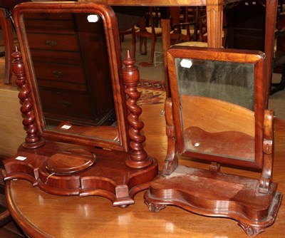 Lot 1285 - A Victorian mahogany dressing table with moulded base; and a smaller Victorian example (2)