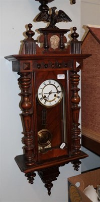 Lot 1313 - A mahogany Vienna type striking wall clock