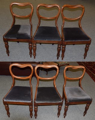 Lot 1341 - A set of six Victorian mahogany balloon back dining chairs