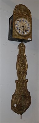 Lot 1355 - A French gilt metal comtoise striking wall clock