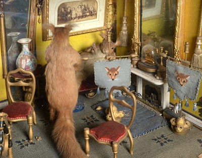 Lot 252 - Taxidermy: A Large Cased Anthropomorphic Diorama of Card Playing Red Squirrels, circa...