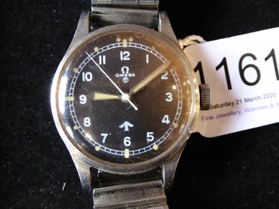 Lot 1161 - A British Military Royal Air Force Stainless Steel Centre Seconds Wristwatch, signed Omega,...