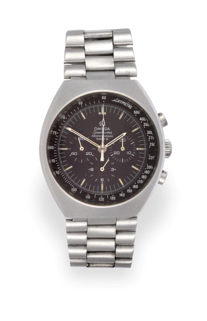 Lot 1162 - A Stainless Steel Chronograph Wristwatch, signed Omega, model: Speedmaster Professional Mark...