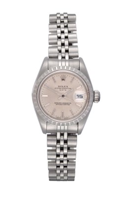 Lot 1170 - A Lady's Stainless Steel Automatic Calendar Centre Seconds Wristwatch, signed Rolex, Oyster...