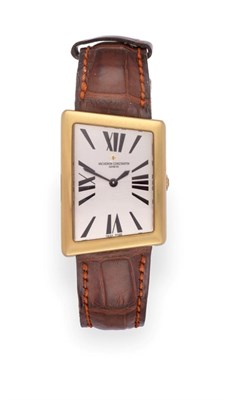 Lot 1177 - An Unusual 18 Carat Asymmetric Wristwatch, signed Vacheron Constantin, Geneve, model: MCMLXXII,...
