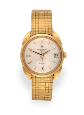 Lot 1178 - A Rare 18 Carat Gold Automatic Calendar Centre Seconds Wristwatch with Unusual Shaped...