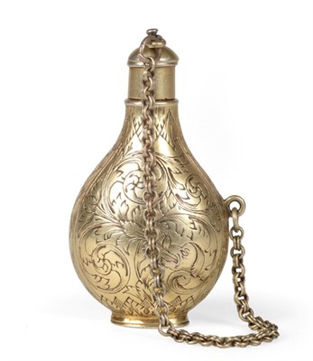 Lot 1186 - A Charles II Silver-Gilt Scent-Bottle, Apparently Unmarked, Circa 1660, pear-shaped and on slightly