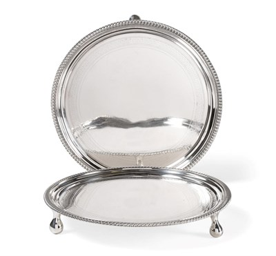 Lot 1205 - A Pair of George III Silver Salvers, Probably by William Bennett, London, 1802, each circular...