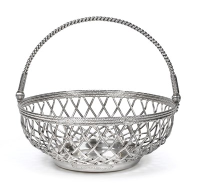 Lot 1209 - A George III Silver Basket by John Wakelin and William Taylor, London, 1780, tapering circular...