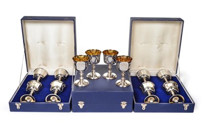 Lot 1248 - A Set of Twelve Irish Silver Goblets, by Royal Irish Silver Co., Dublin, 1970, With English...