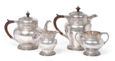 Lot 1250 - A Four-Piece George V Silver Tea-Service, by Fattorini and Sons Ltd., Sheffield, 1923, each...