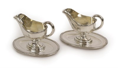 Lot 1255 - A Pair of Austrian Silver Sauceboats and Stands, by Würbel & Czokally, Vienna, Second Quarter 20th