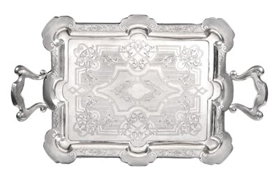 Lot 1257 - An Austro-Hungarian Silver Tray, Maker's Mark Indistinct, Vienna, Circa 1860, shaped oblong and...