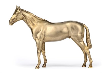 Lot 1261 - An Italian Silver-Gilt Model of a Horse, Rome, Probably First Half 20th Century, realistically...