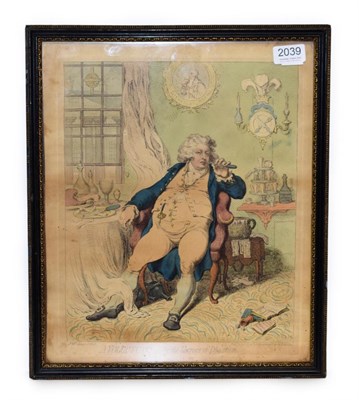 Lot 2039 - Gillray (James) A Voluptuary under the Horrors of Digestion, H. Humphrey, July 2nd 1792,...