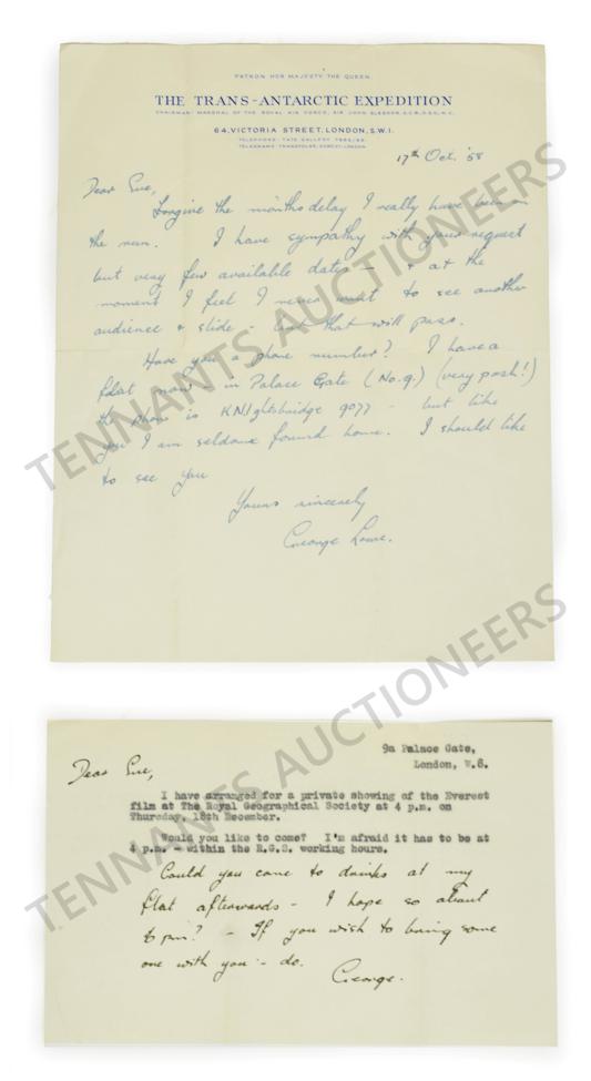 Lot 2092 - Lowe (George) Mixed Type and Autograph Letter Signed, no date, inviting 'Sue' to a private...