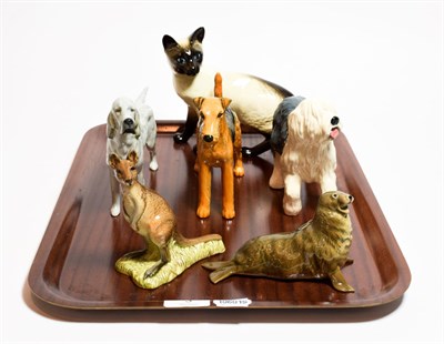 Lot 3 - Beswick animals comprising: Airedale Terrier ''Cast Iron Monarch'', 962, English Setter...