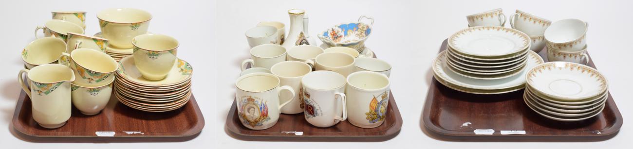 Lot 16 - A Woods ivory ware tea service for twelve to include sugar bowl and milk jug; together with a...