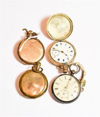 Lot 69 - A Fattorini silver pocket watch; two Waltham gilt pocket watches; and another pocket watch (4)