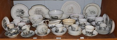Lot 100 - A quantity of 18th / 19th century transfer printed ceramics including tea cups and saucers, plates