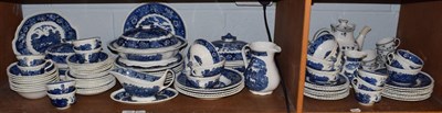 Lot 103 - A quantity of Adam's blue and white English Scenic pattern dinner and teawares; together with Royal