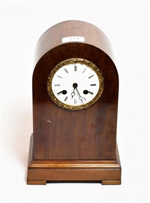 Lot 111 - A mahogany cased mantel timepiece