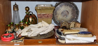 Lot 117 - A quantity of miscellaneous items including Bohemian gilt decorated glassware, silver plated...