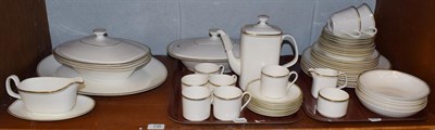 Lot 130 - Royal Doulton 'Gold Concord' part dinner and coffee set compromising; six coffee cans and...